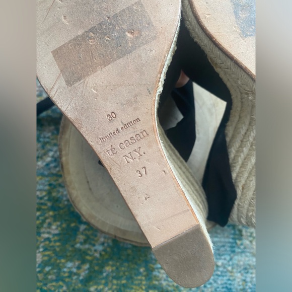 Vintage Y2K Té Casan G’auluce Seldi black white polka dot espadrilles, EU 37 - Picture 15 of 16